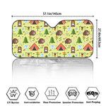 Cute Camping Pattern Print Car Windshield Sun Shade