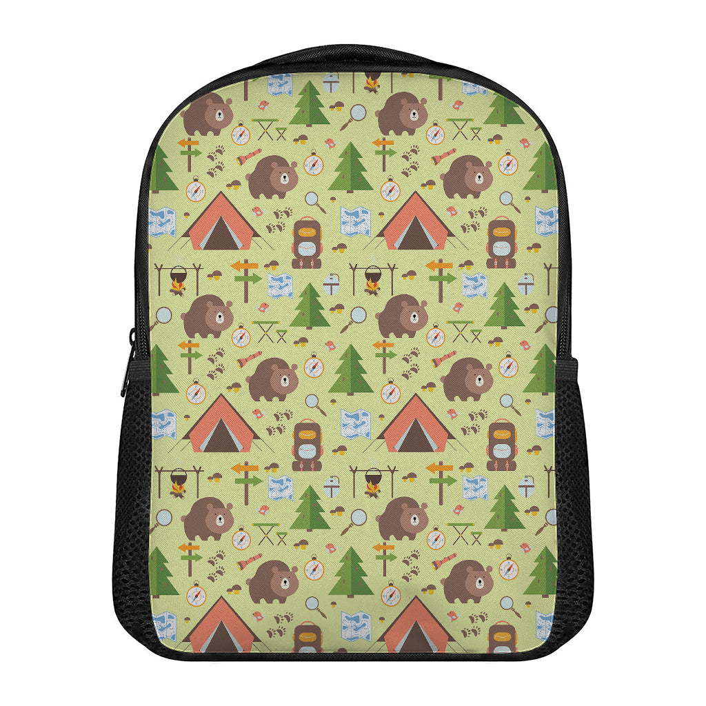 Cute Camping Pattern Print Casual Backpack