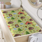 Cute Camping Pattern Print Changing Pad Cover