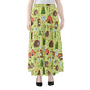 Cute Camping Pattern Print Chiffon Maxi Skirt