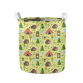 Cute Camping Pattern Print Collapsible Laundry Basket