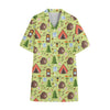 Cute Camping Pattern Print Cotton Hawaiian Shirt