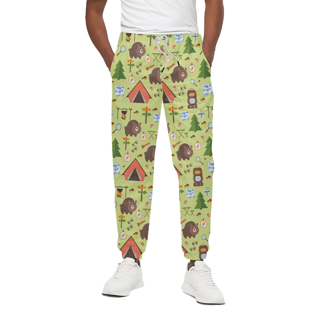 Cute Camping Pattern Print Cotton Pants