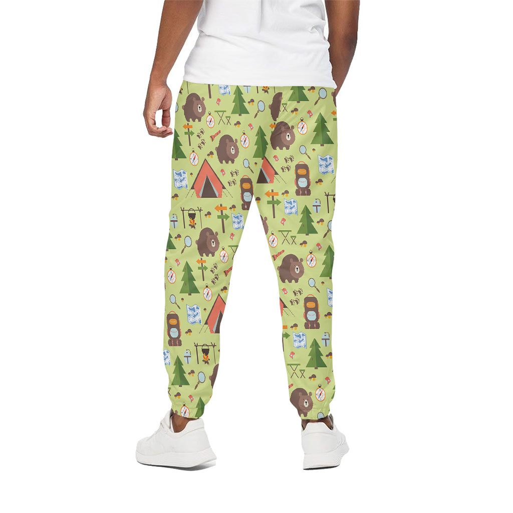 Cute Camping Pattern Print Cotton Pants