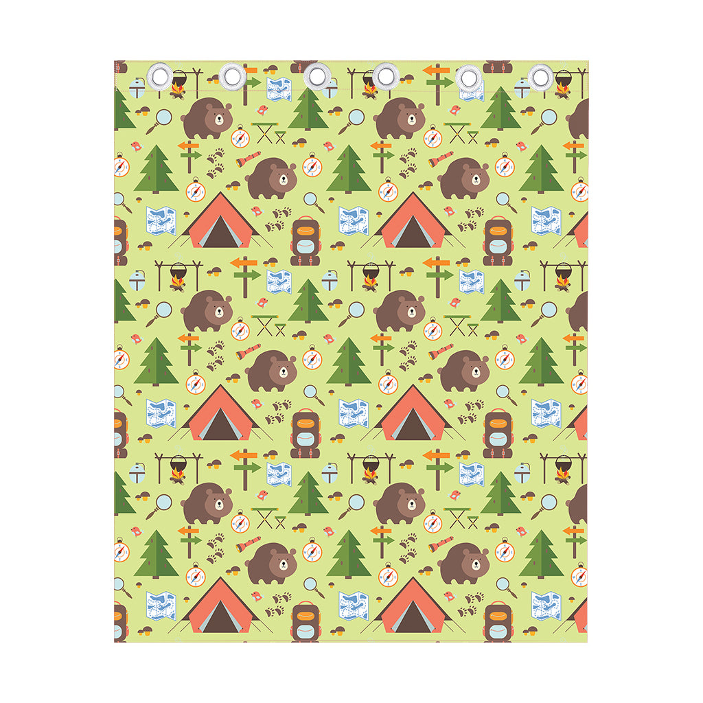 Cute Camping Pattern Print Curtain