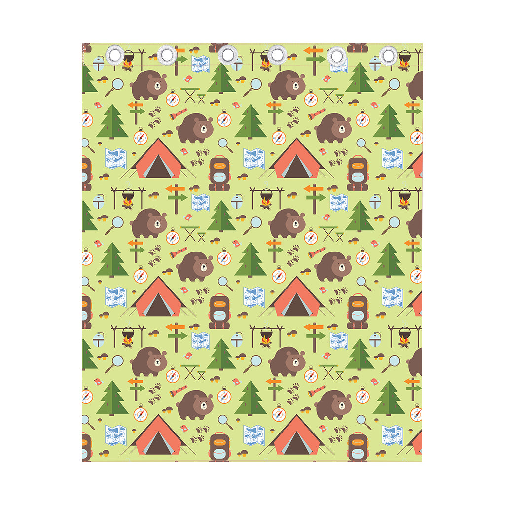 Cute Camping Pattern Print Curtain