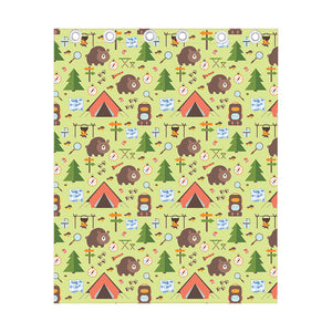 Cute Camping Pattern Print Curtain