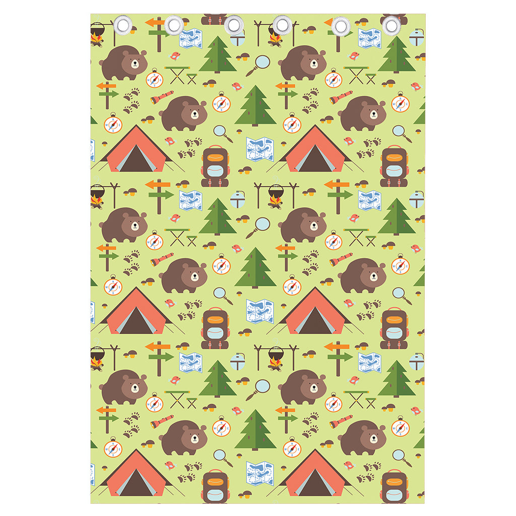 Cute Camping Pattern Print Curtain