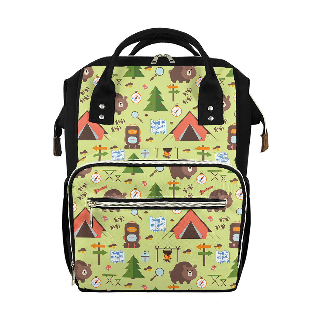 Cute Camping Pattern Print Diaper Bag