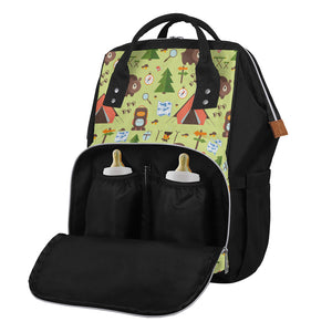 Cute Camping Pattern Print Diaper Bag