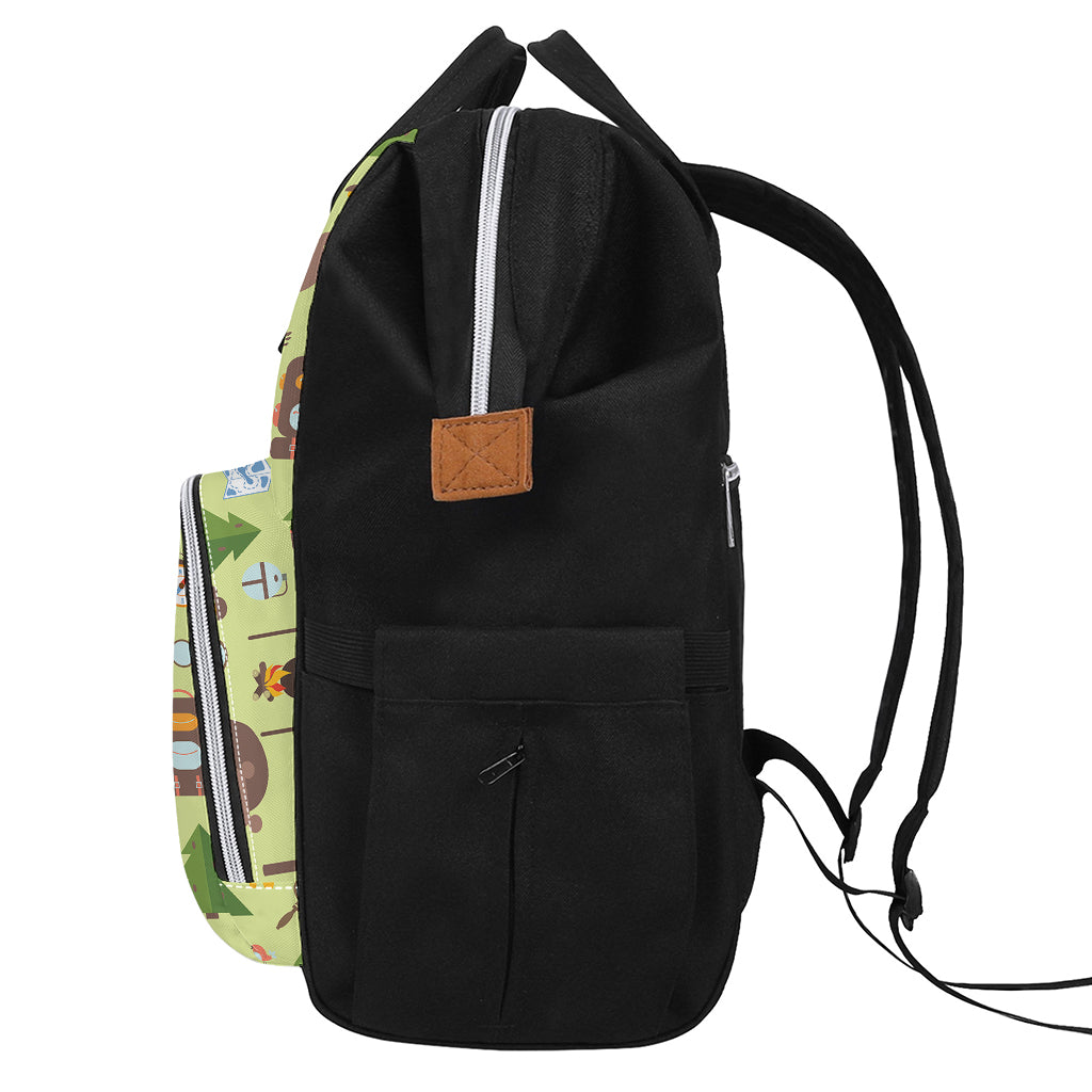 Cute Camping Pattern Print Diaper Bag