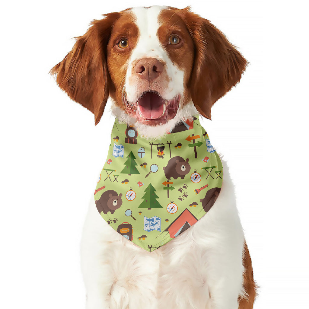 Cute Camping Pattern Print Dog Bandana