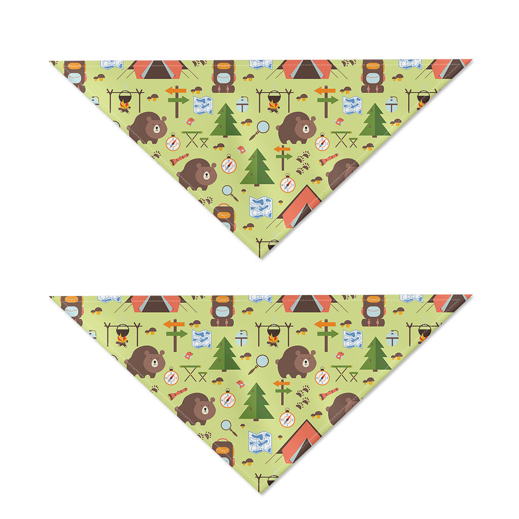 Cute Camping Pattern Print Dog Bandana