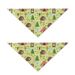 Cute Camping Pattern Print Dog Bandana