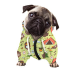 Cute Camping Pattern Print Dog Zip Up Hoodie