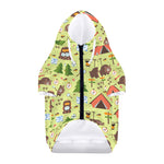 Cute Camping Pattern Print Dog Zip Up Hoodie