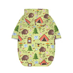 Cute Camping Pattern Print Dog Zip Up Hoodie