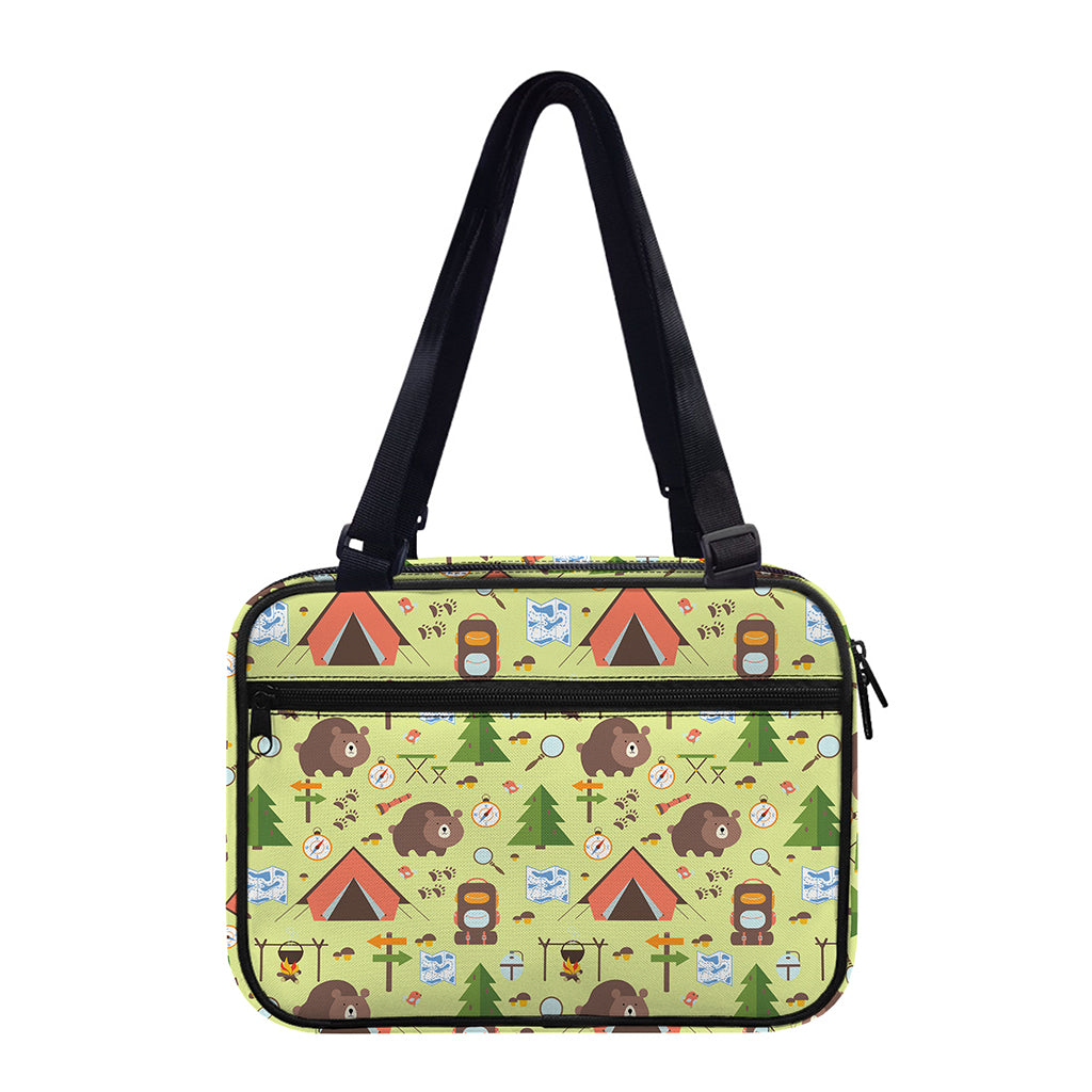 Cute Camping Pattern Print Double Strap Bible Bag