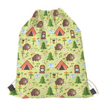 Cute Camping Pattern Print Drawstring Bag