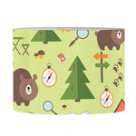 Cute Camping Pattern Print Drum Lamp Shade
