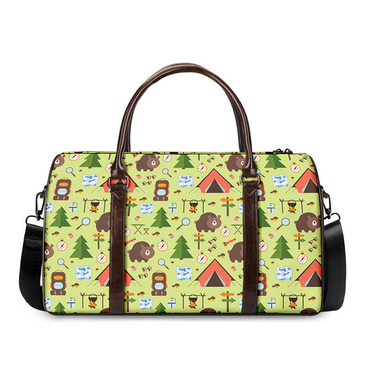 Cute Camping Pattern Print Duffle Bag