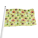 Cute Camping Pattern Print Flag