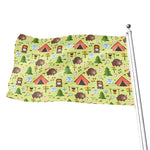 Cute Camping Pattern Print Flag