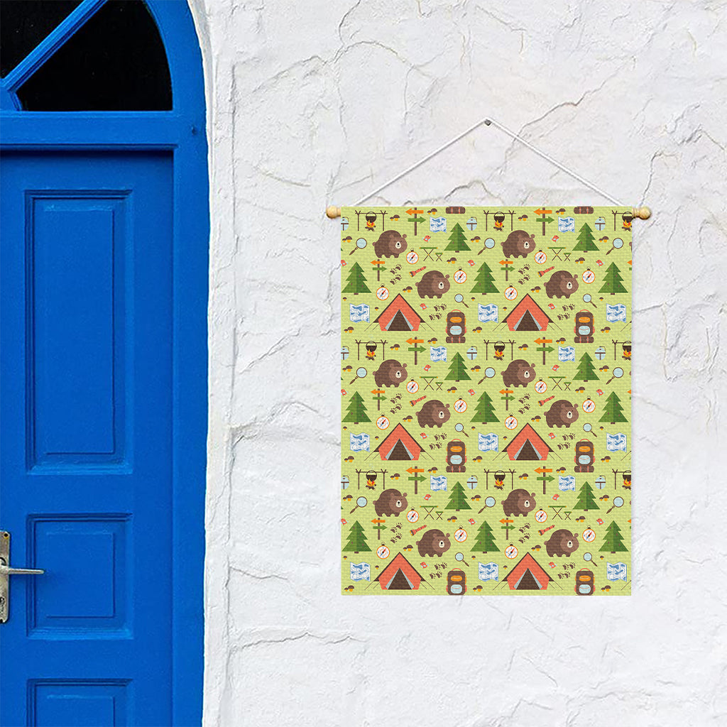 Cute Camping Pattern Print Garden Flag