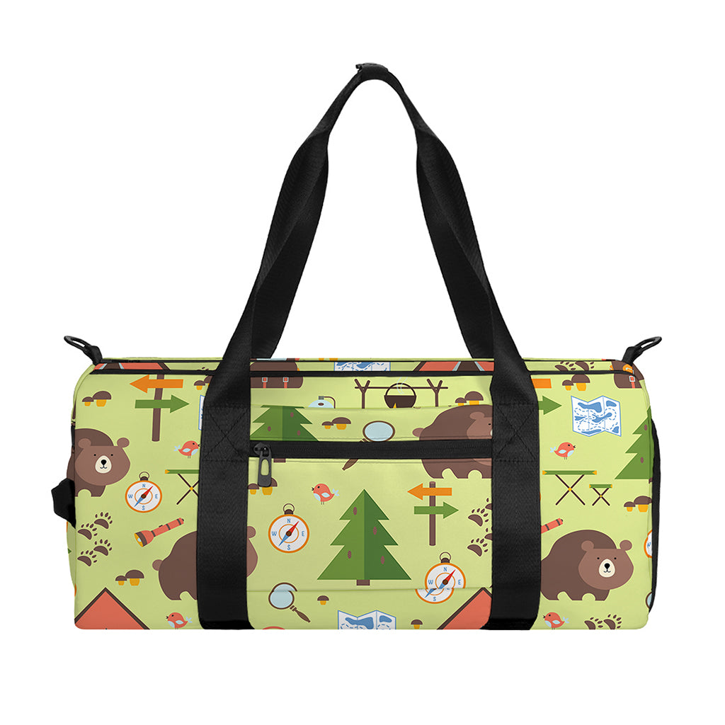 Cute Camping Pattern Print Gym Bag