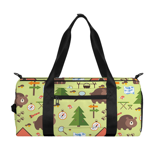 Cute Camping Pattern Print Gym Bag