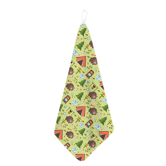 Cute Camping Pattern Print Hand Towel