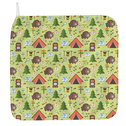 Cute Camping Pattern Print Hand Towel