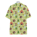 Cute Camping Pattern Print Hawaiian Shirt