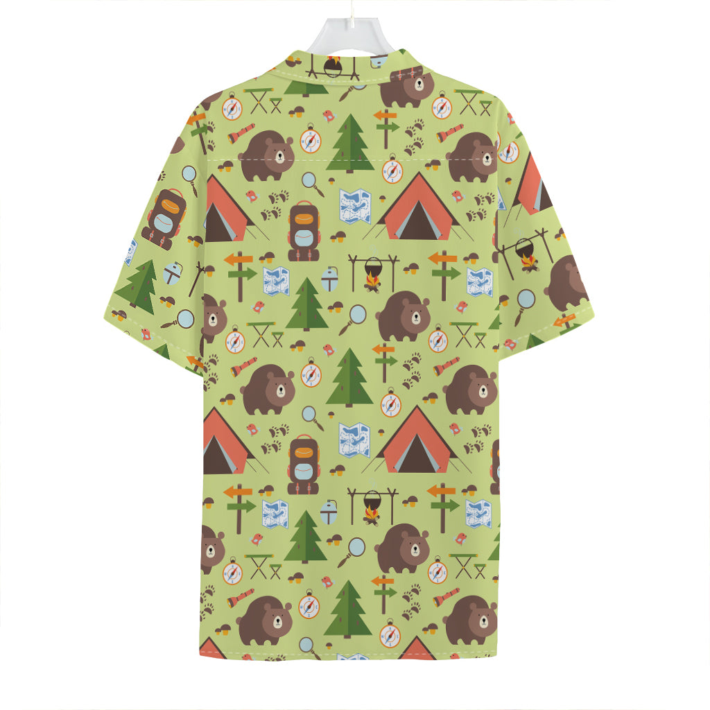 Cute Camping Pattern Print Hawaiian Shirt