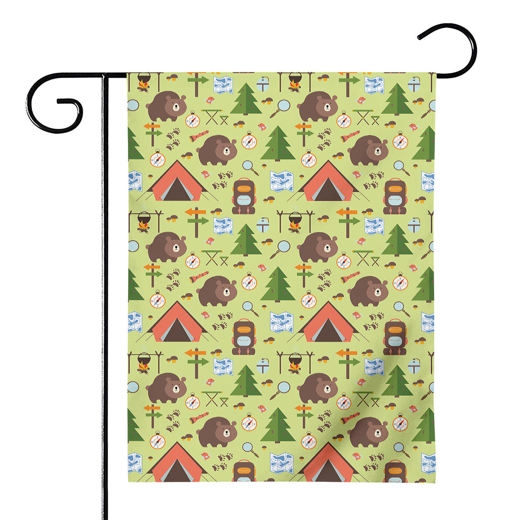 Cute Camping Pattern Print House Flag