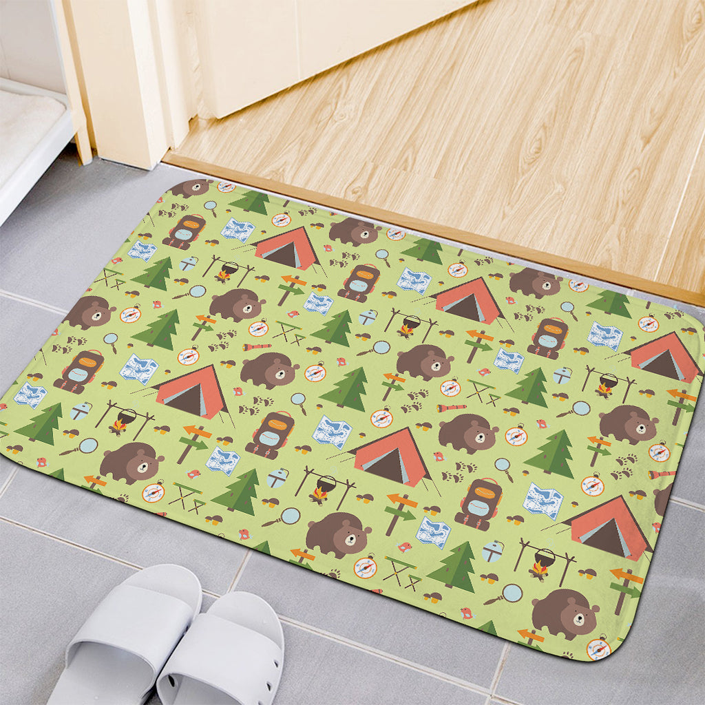 Cute Camping Pattern Print Indoor Door Mat