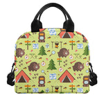 Cute Camping Pattern Print Insulated Lunch Bag