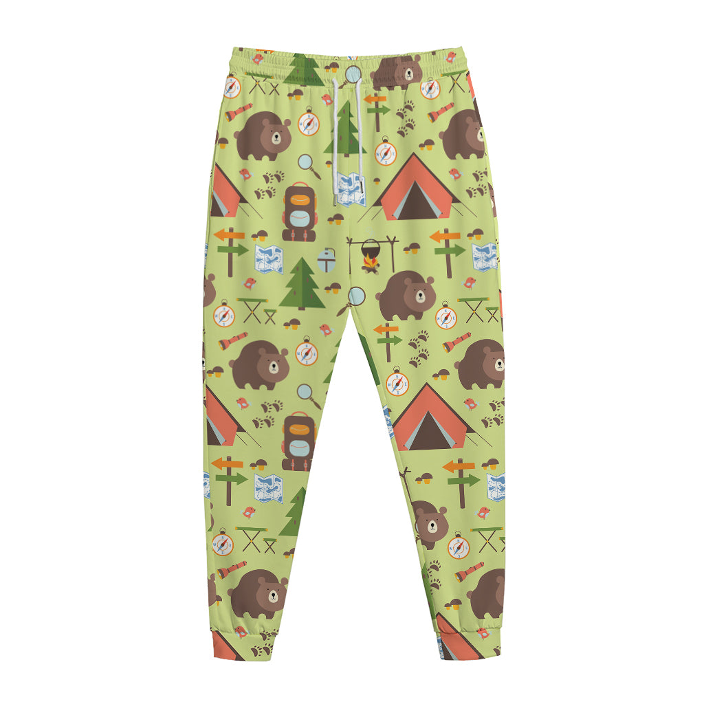 Cute Camping Pattern Print Jogger Pants