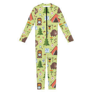 Cute Camping Pattern Print Jumpsuit