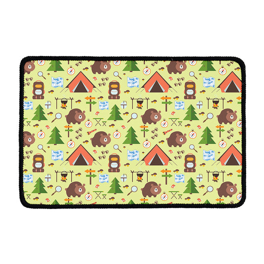 Cute Camping Pattern Print Kitchen Mat