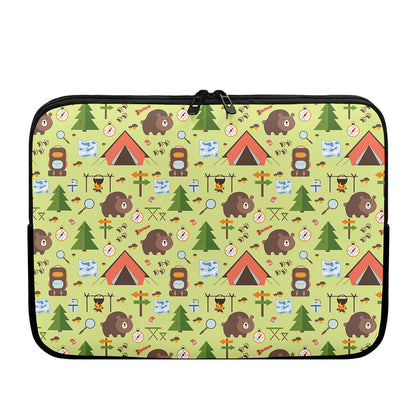 Cute Camping Pattern Print Laptop Sleeve