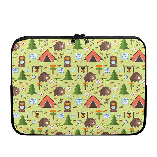 Cute Camping Pattern Print Laptop Sleeve