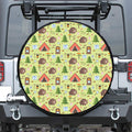 Cute Camping Pattern Print Leather Spare Tire Cover