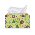 Cute Camping Pattern Print Leather Tissue Box Cover