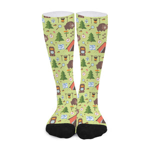 Cute Camping Pattern Print Long Socks