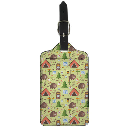 Cute Camping Pattern Print Luggage Tag