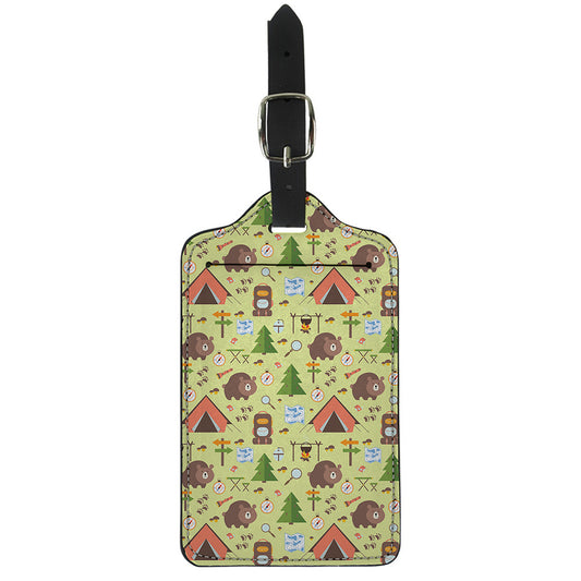 Cute Camping Pattern Print Luggage Tag