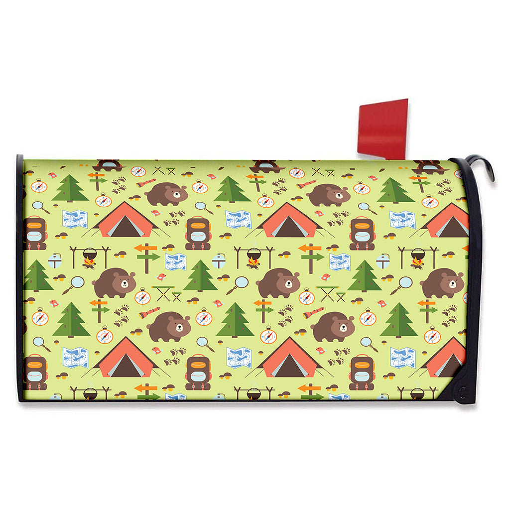 Cute Camping Pattern Print Mailbox Cover