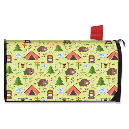 Cute Camping Pattern Print Mailbox Cover