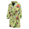 Cute Camping Pattern Print Men's Bathrobe